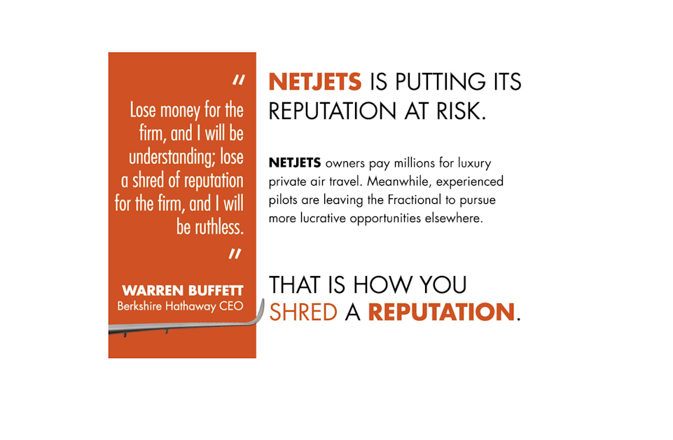 NetJets pilots union launches second ad targeting Buffett